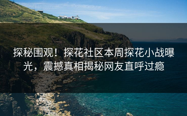 探秘围观！探花社区本周探花小战曝光，震撼真相揭秘网友直呼过瘾