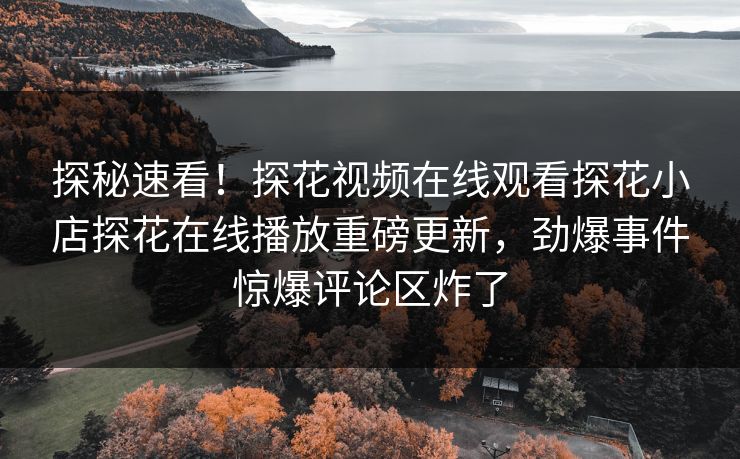 探秘速看！探花视频在线观看探花小店探花在线播放重磅更新，劲爆事件惊爆评论区炸了