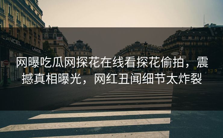 网曝吃瓜网探花在线看探花偷拍，震撼真相曝光，网红丑闻细节太炸裂
