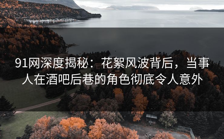 91网深度揭秘：花絮风波背后，当事人在酒吧后巷的角色彻底令人意外  第1张