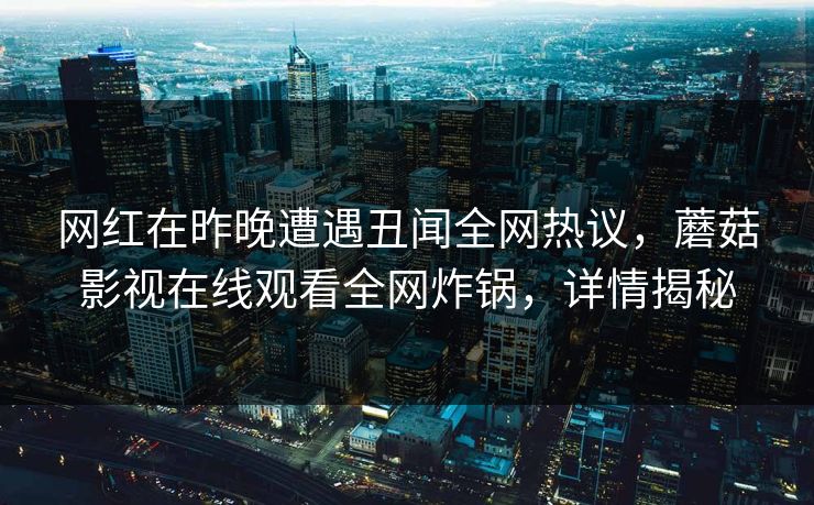 网红在昨晚遭遇丑闻全网热议，蘑菇影视在线观看全网炸锅，详情揭秘